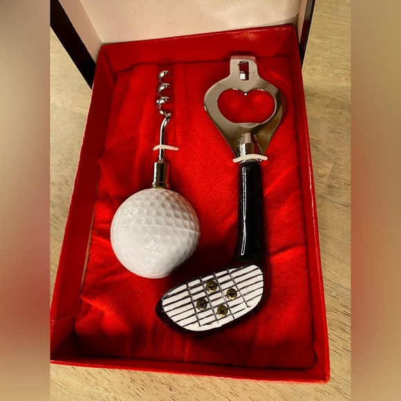 Golf Ball Bar Set Corkscrew Bottle Opener Golf Ball Vintage Made In Japan‎ - Picture 2 of 6